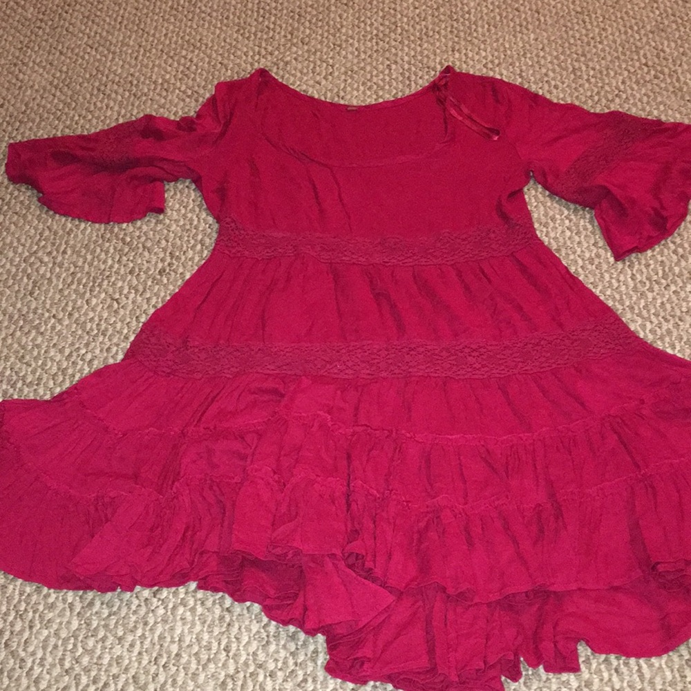 Free People flare cotton mini dress EUC